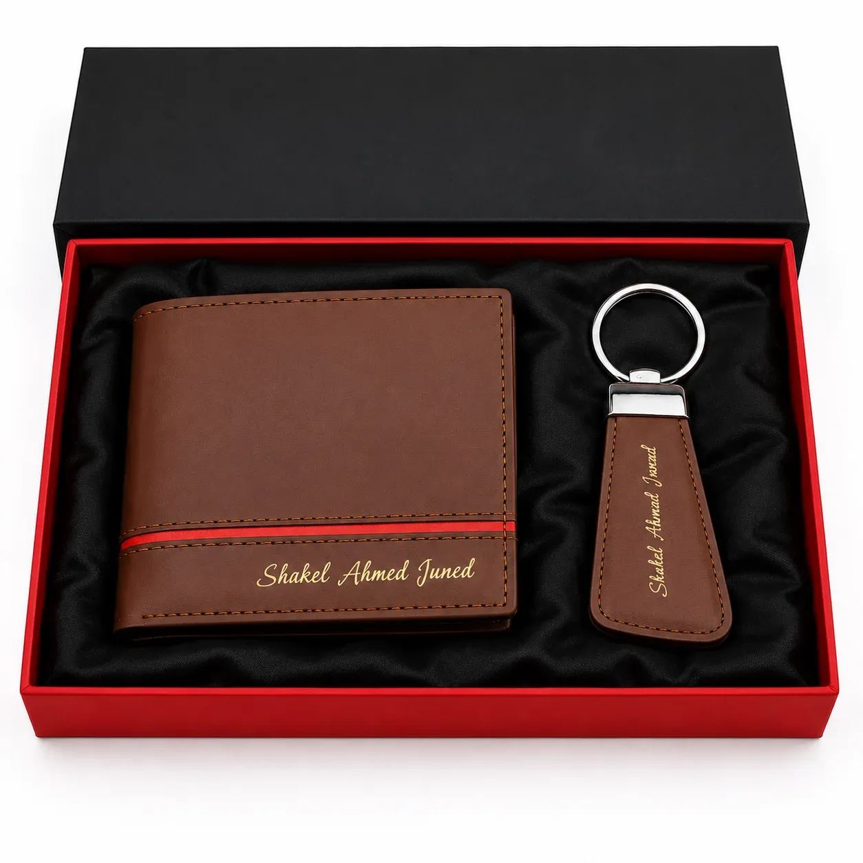 Customized Wallet with Name & Keychain